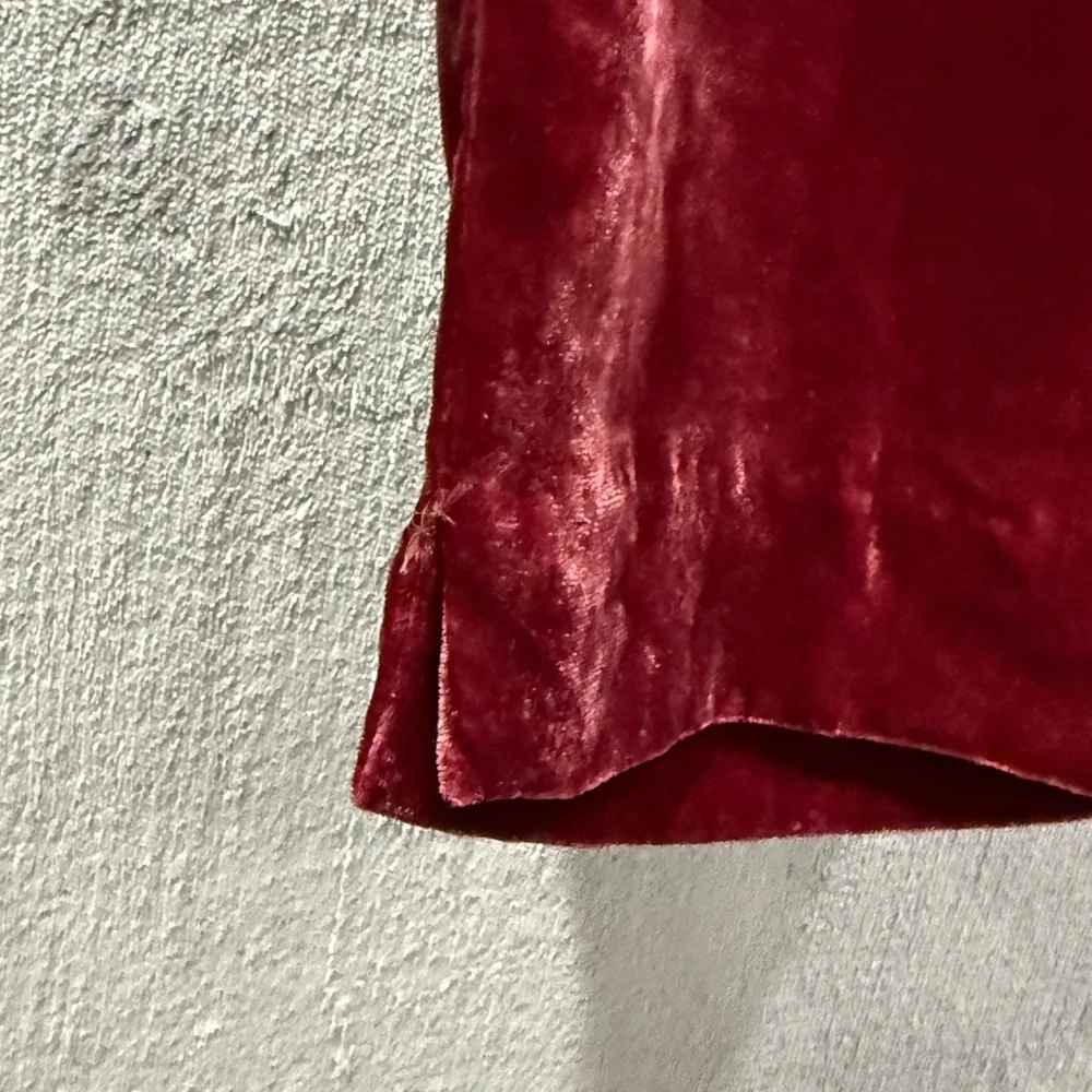 J.Crew Pull On Easy Pant Burgundy Velvet Pants Size 8 Wide Leg